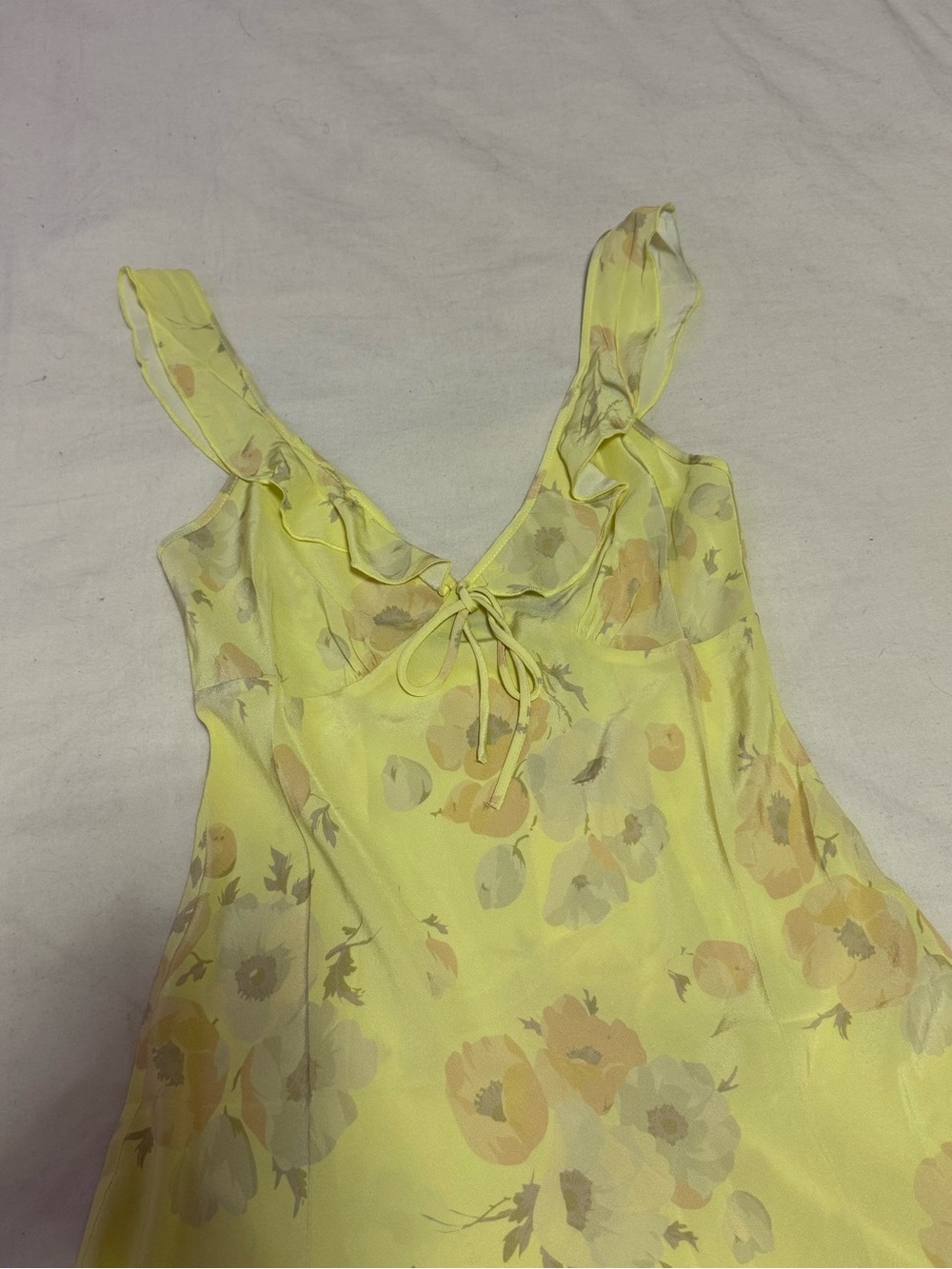 NWT Realisation Par the Hazel Zinnia Yellow Floral Ruffle Mini Dress - Picture 5 of 7